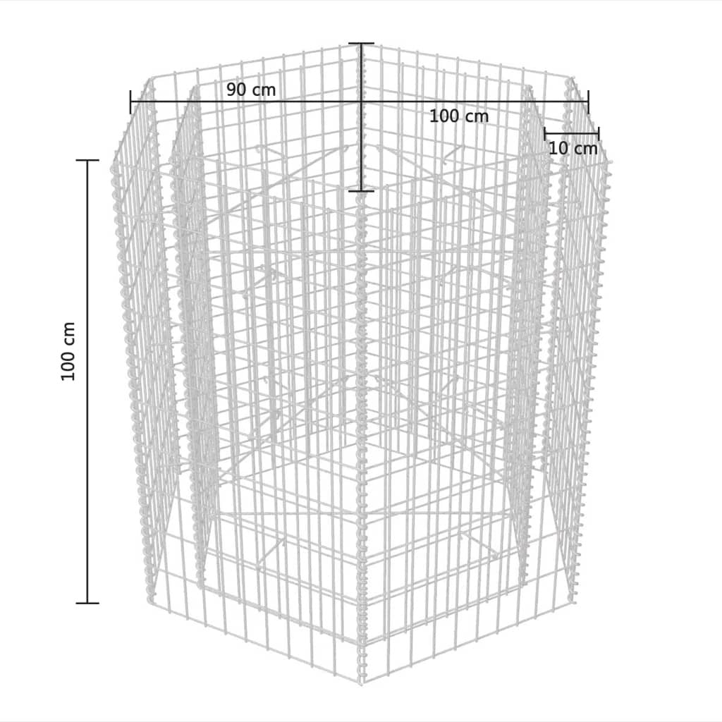 Hexagonal Gabion Raised Bed 39.4"x35.4"x39.4