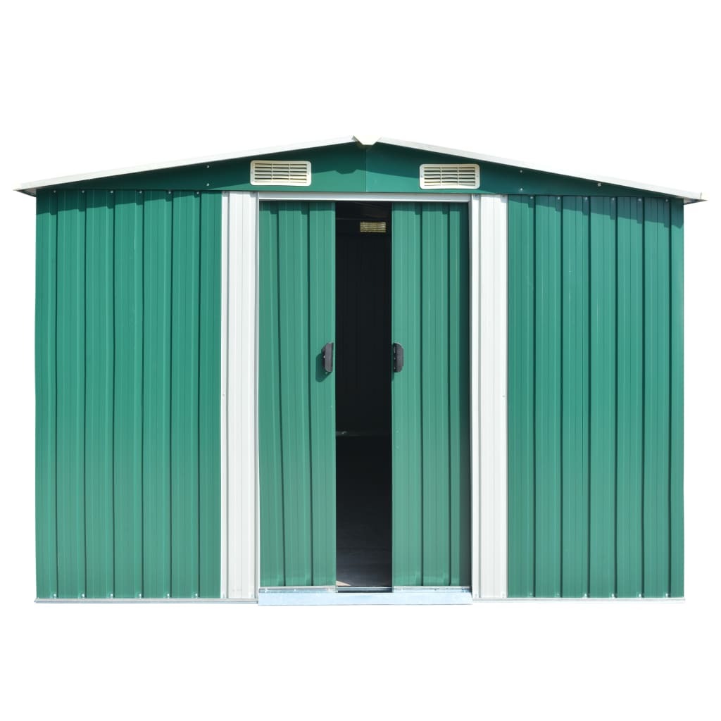 Garden Shed 101.2"x154.3"x71.3" Metal Green