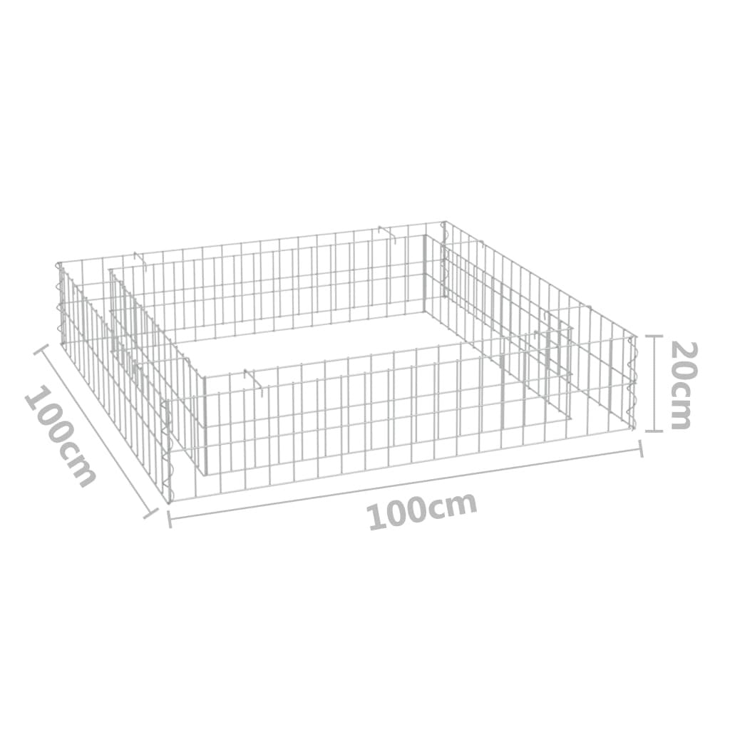 Gabion Raised Bed Galvanized Steel 39.4"x39.4"x7.9