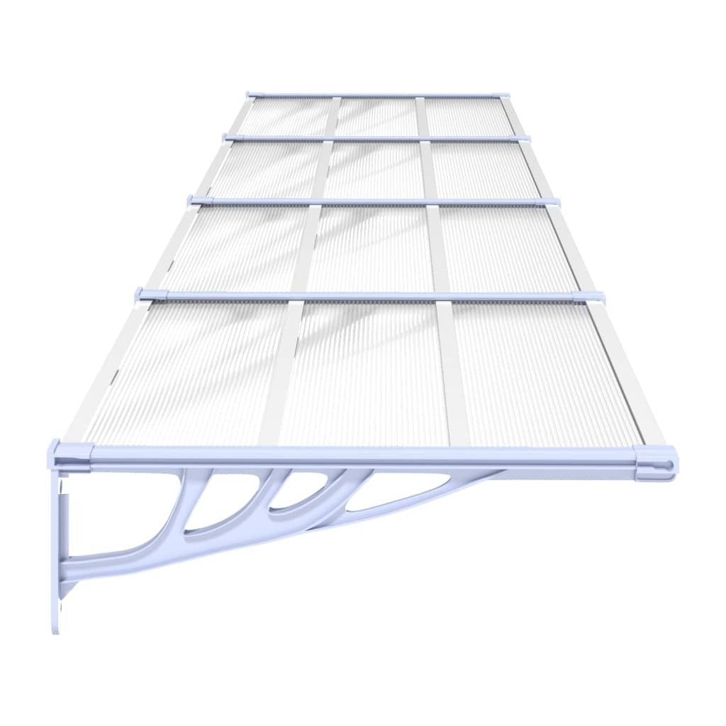 Door Canopy Gray and Transparent 155.9"x35.4" Polycarbonate