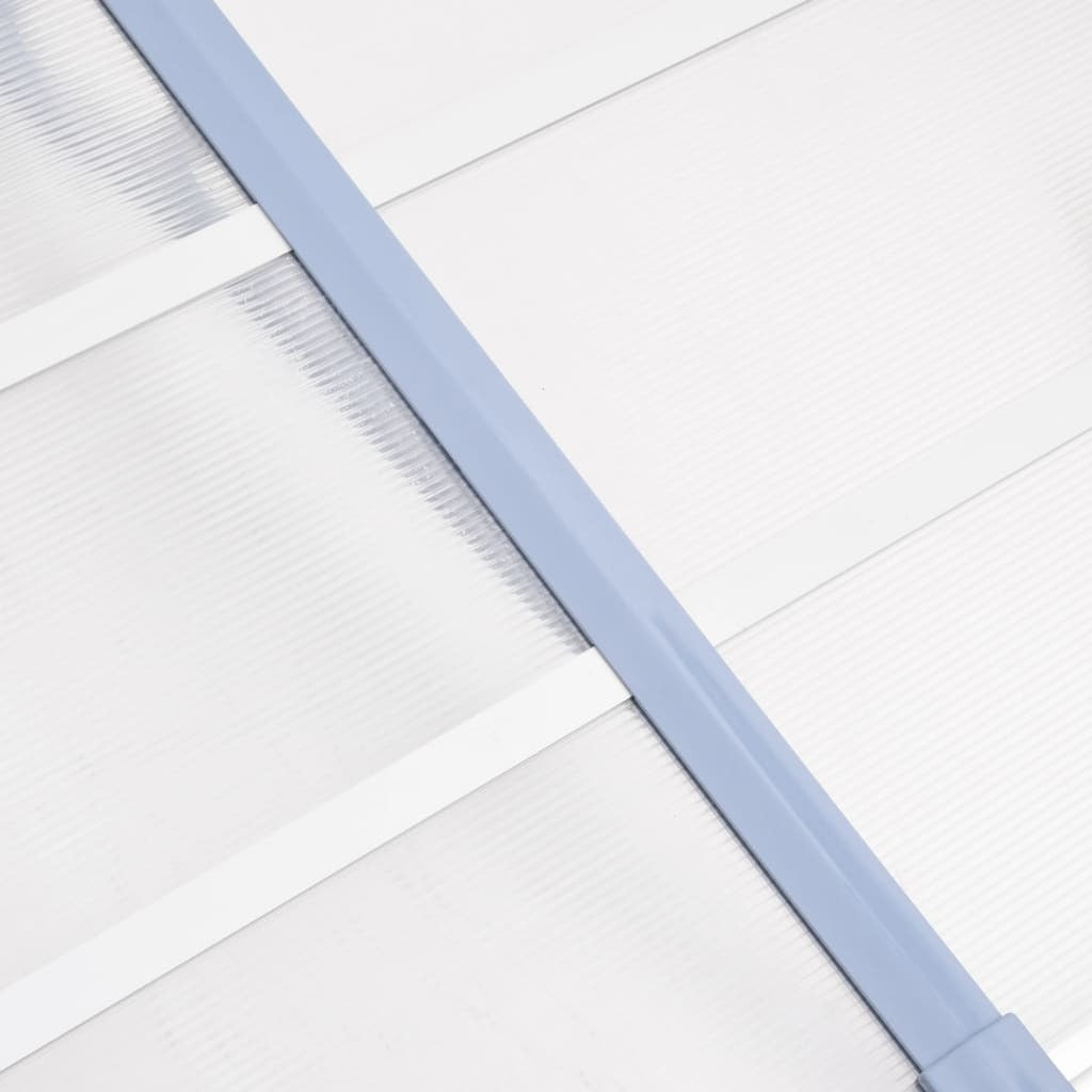 Door Canopy Gray and Transparent 155.9"x35.4" Polycarbonate