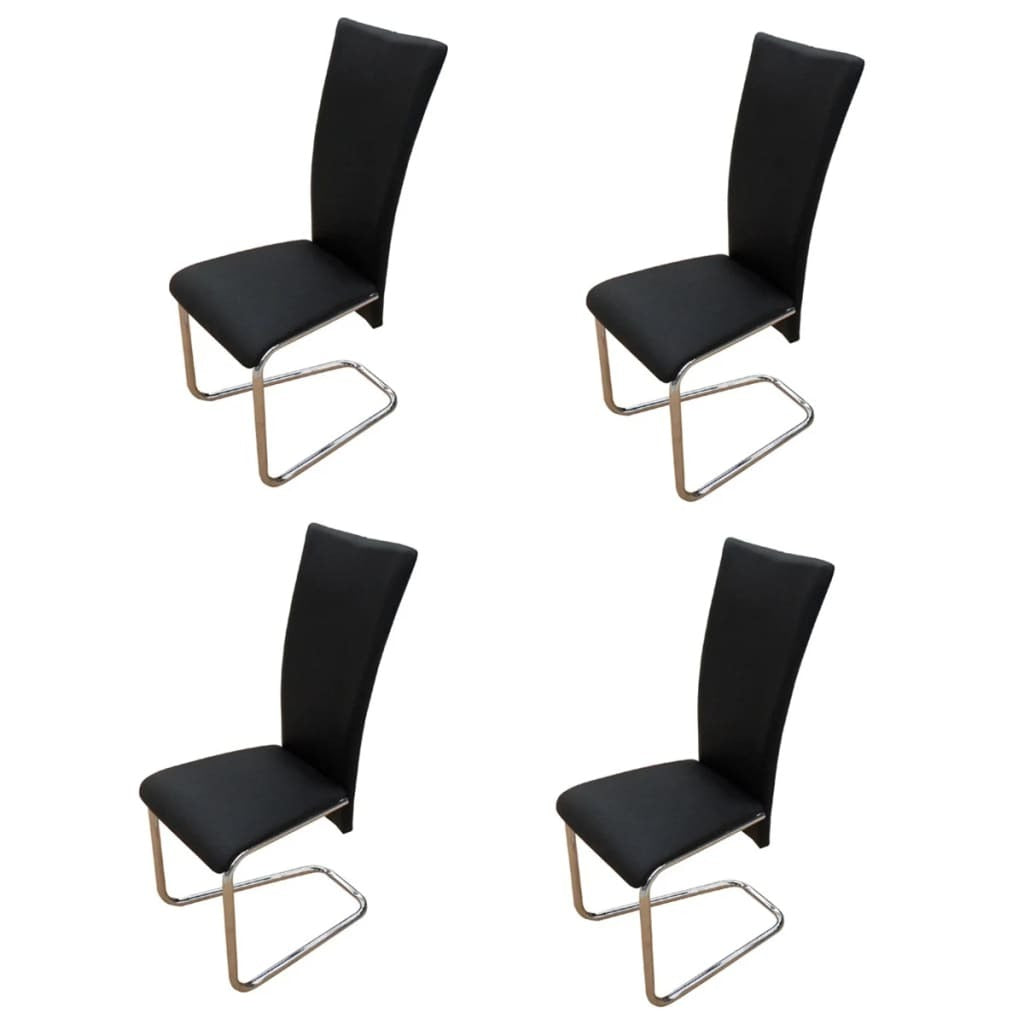Dining Chairs 4 pcs Black Faux Leather