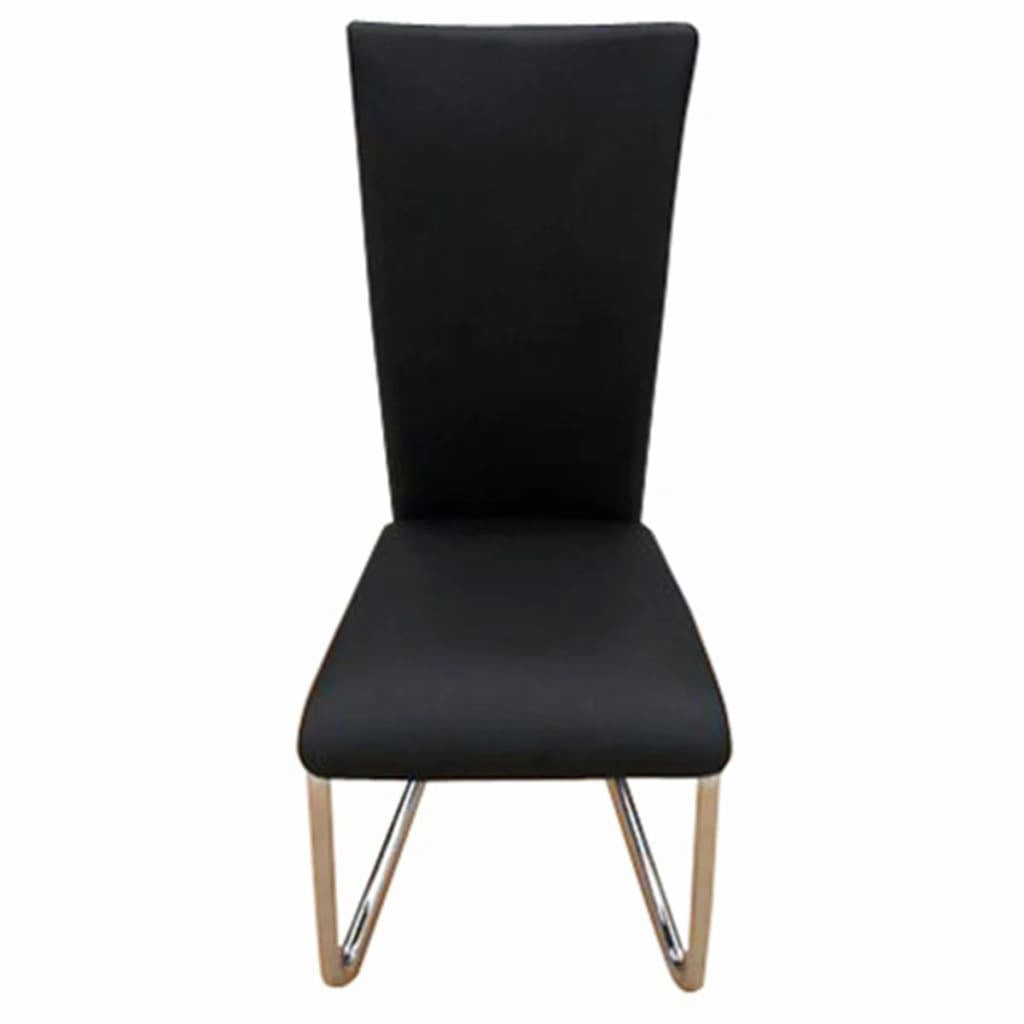 Dining Chairs 4 pcs Black Faux Leather