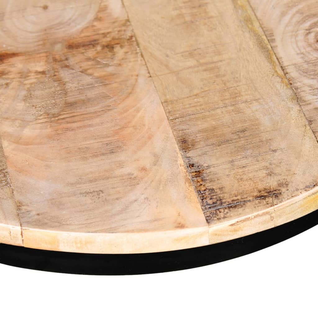 Two Piece Coffee Table Set Rough Mango Wood Round 15.7"/19.7