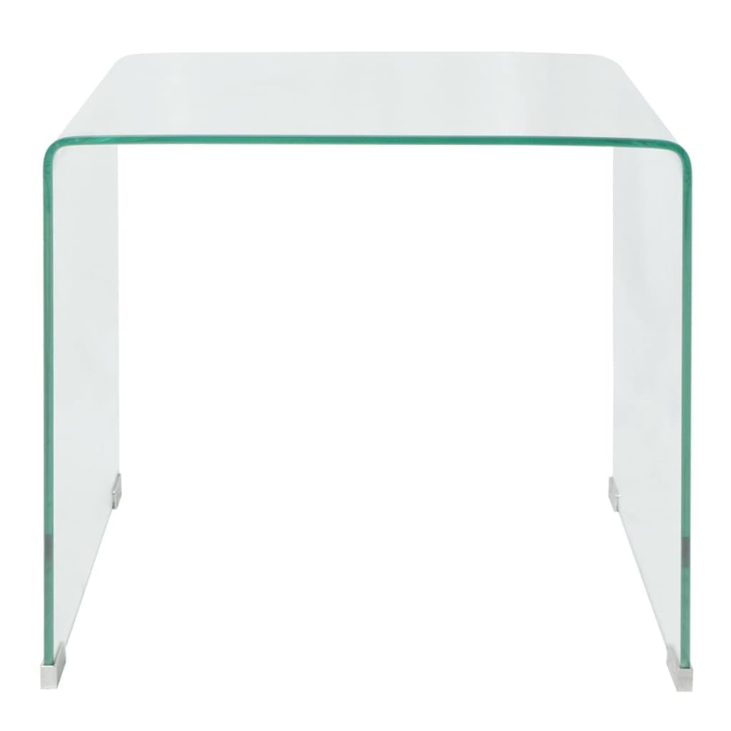 Coffee Table Tempered Glass 19.5"x19.7"x17.7" Clear