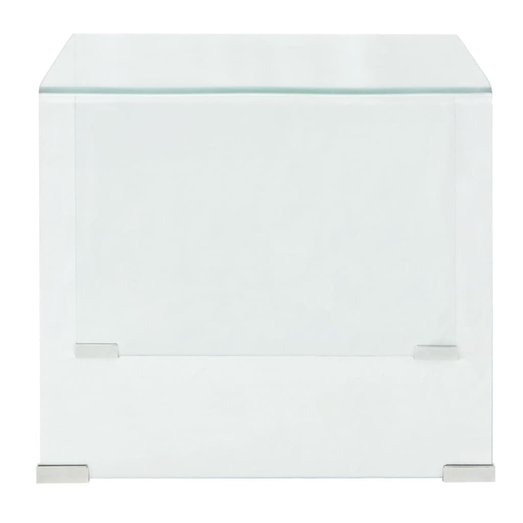 Coffee Table Tempered Glass 19.5"x19.7"x17.7" Clear