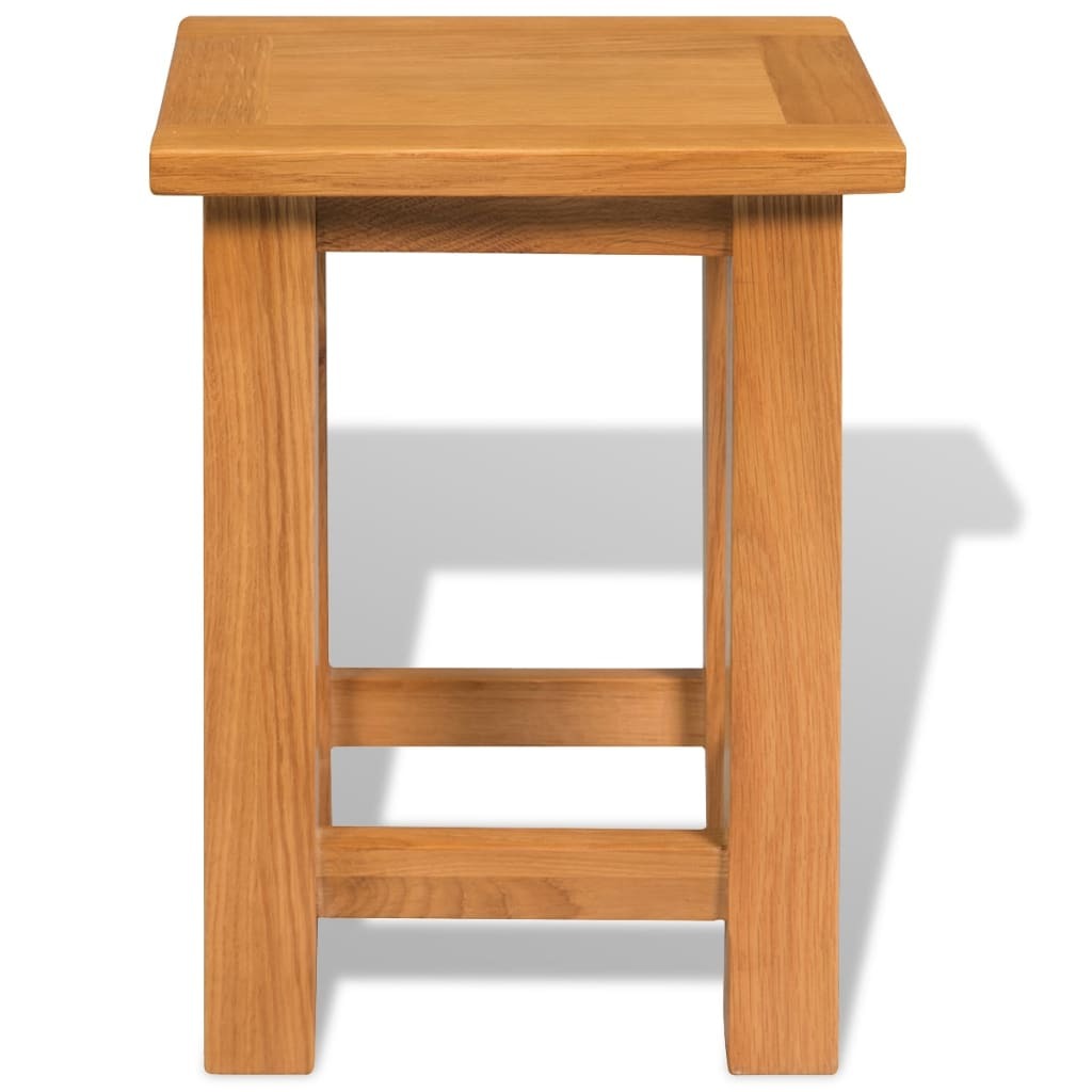 End Table Solid Oak Wood 10.6"x9.4"x14.6