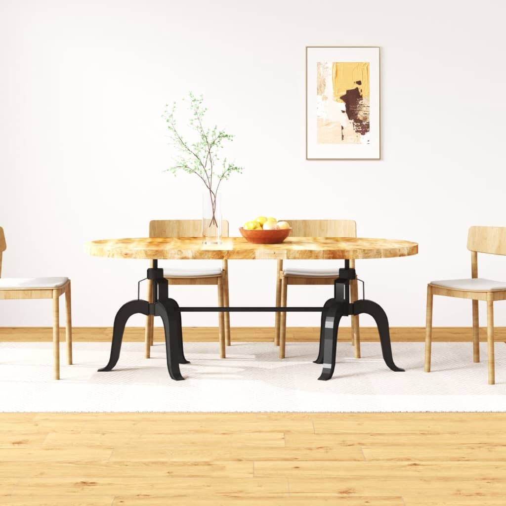 Dining Table Solid Mango Wood and Steel 70.9