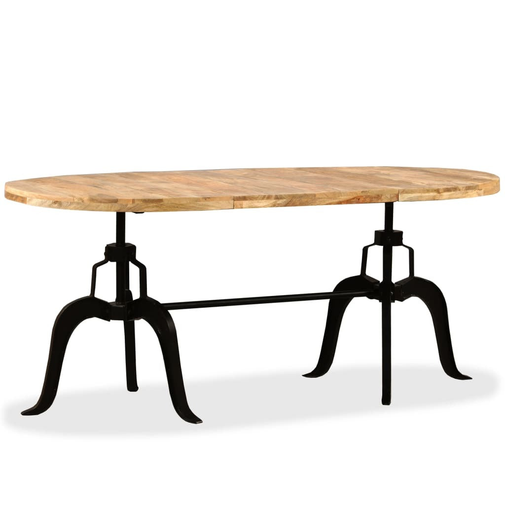 Dining Table Solid Mango Wood and Steel 70.9