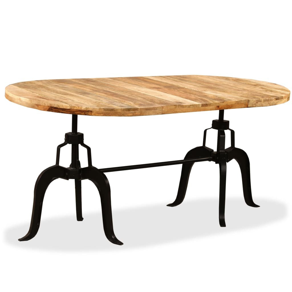 Dining Table Solid Mango Wood and Steel 70.9