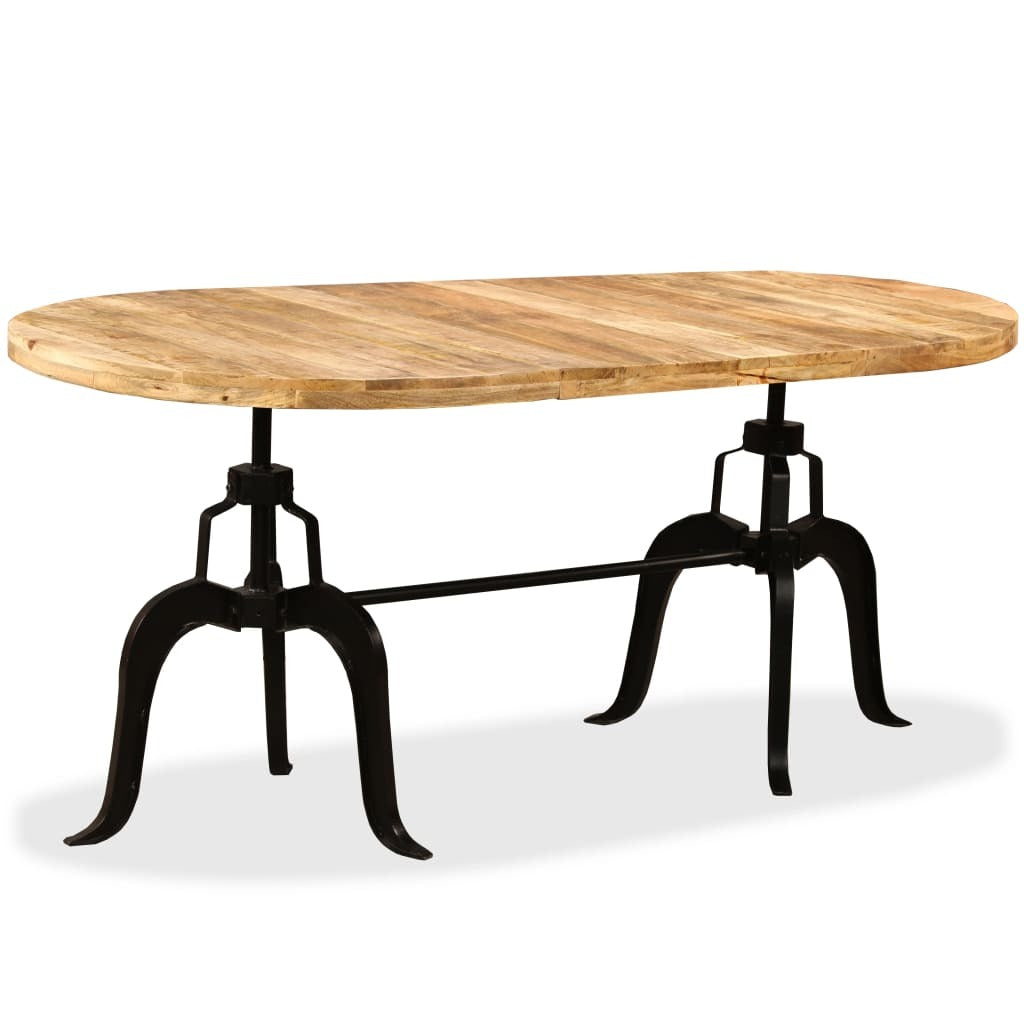 Dining Table Solid Mango Wood and Steel 70.9
