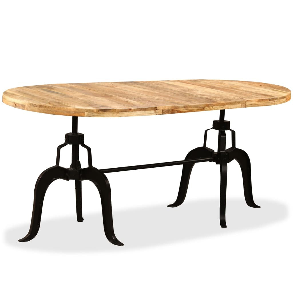 Dining Table Solid Mango Wood and Steel 70.9