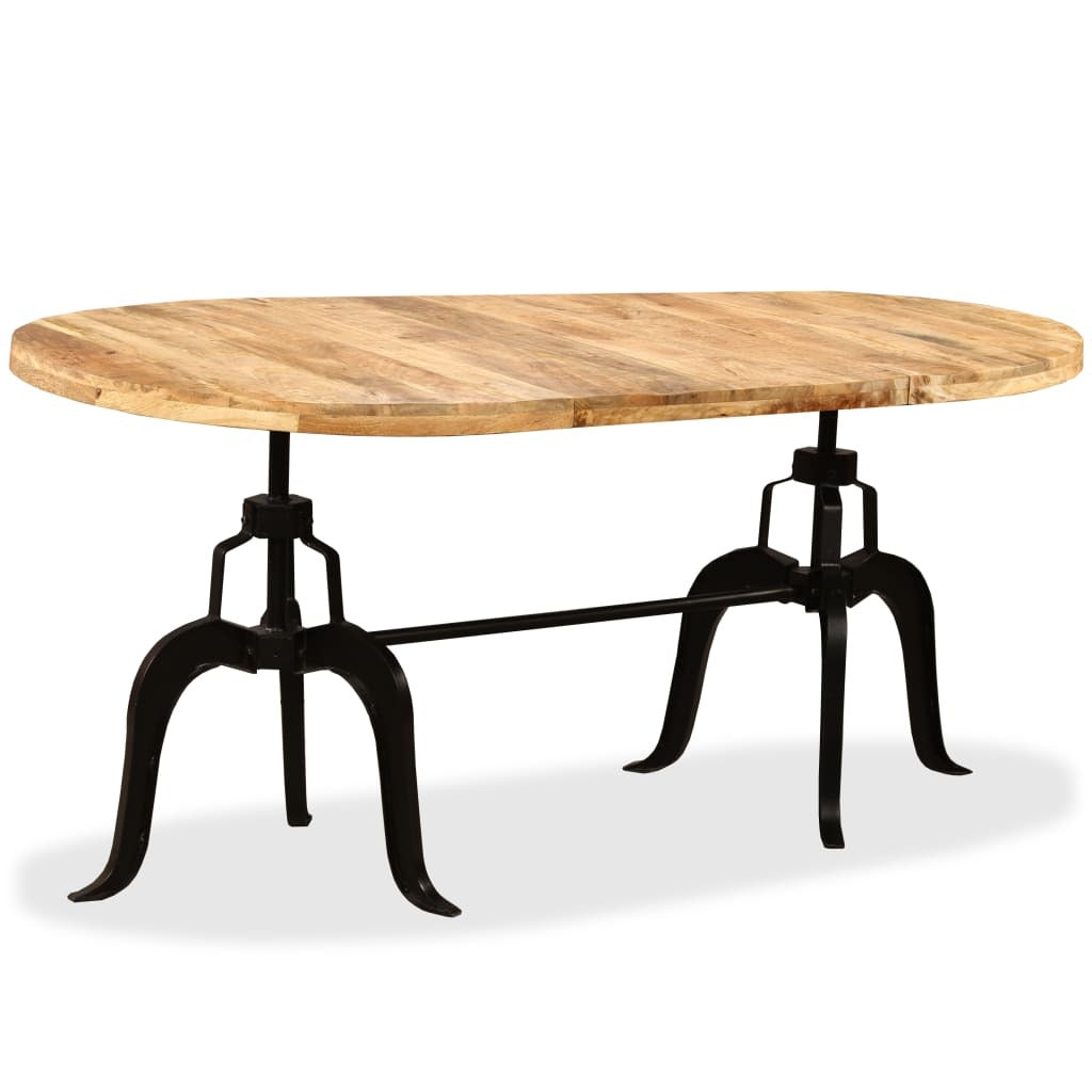 Dining Table Solid Mango Wood and Steel 70.9