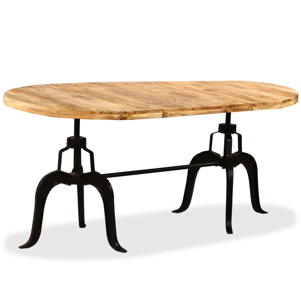 Dining Table Solid Mango Wood and Steel 70.9