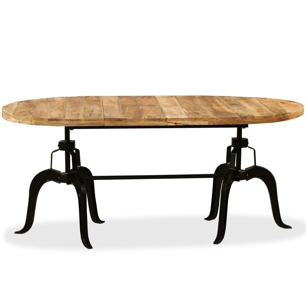 Dining Table Solid Mango Wood and Steel 70.9