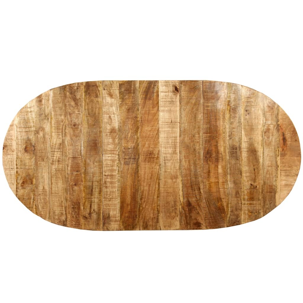 Dining Table Solid Mango Wood and Steel 70.9