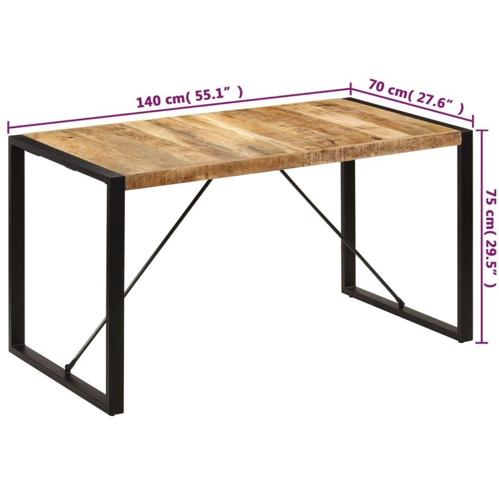 Dining Table 55.1"x27.6"x29.5" Solid Mango Wood