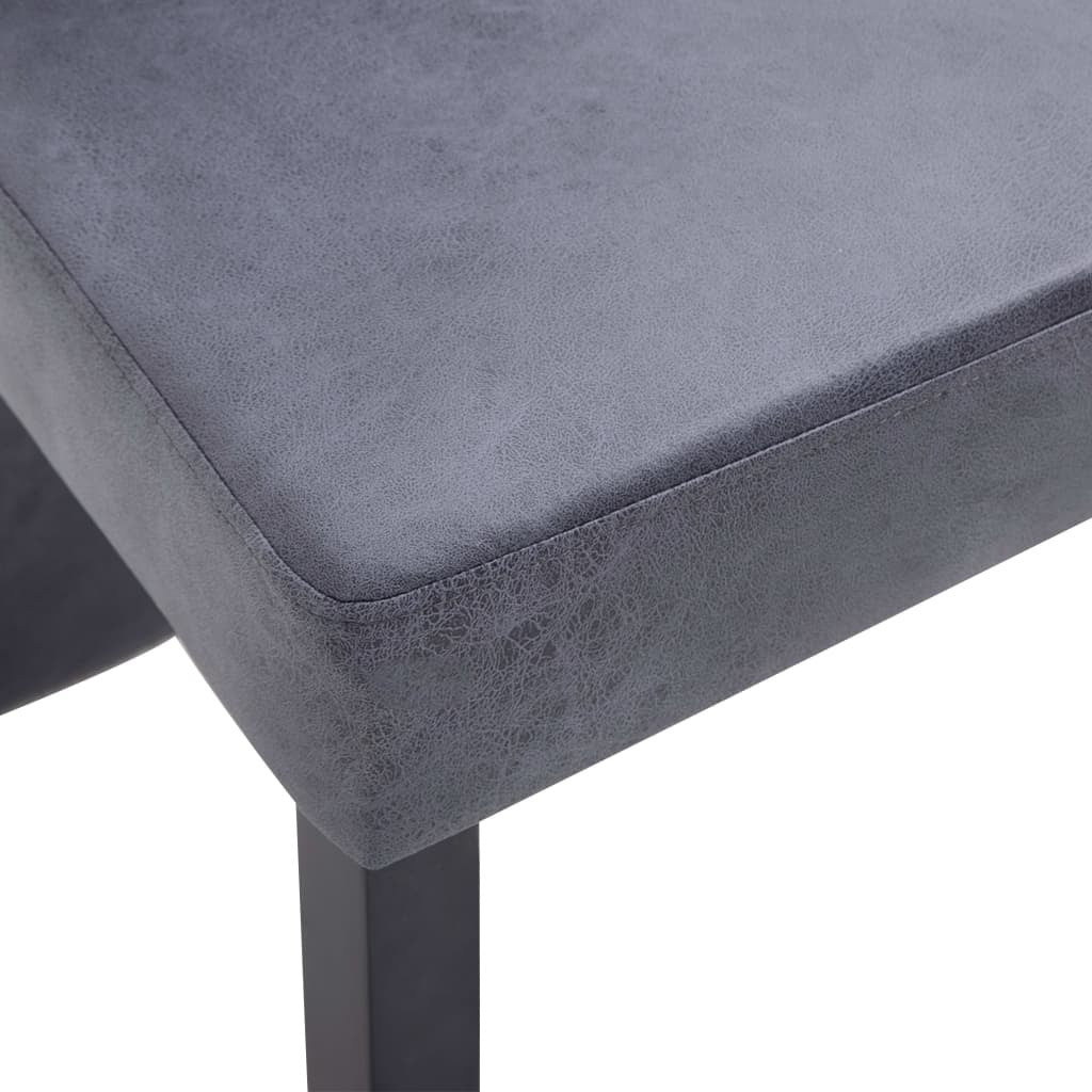 Dining Chairs 4 pcs Gray Faux Suede Leather