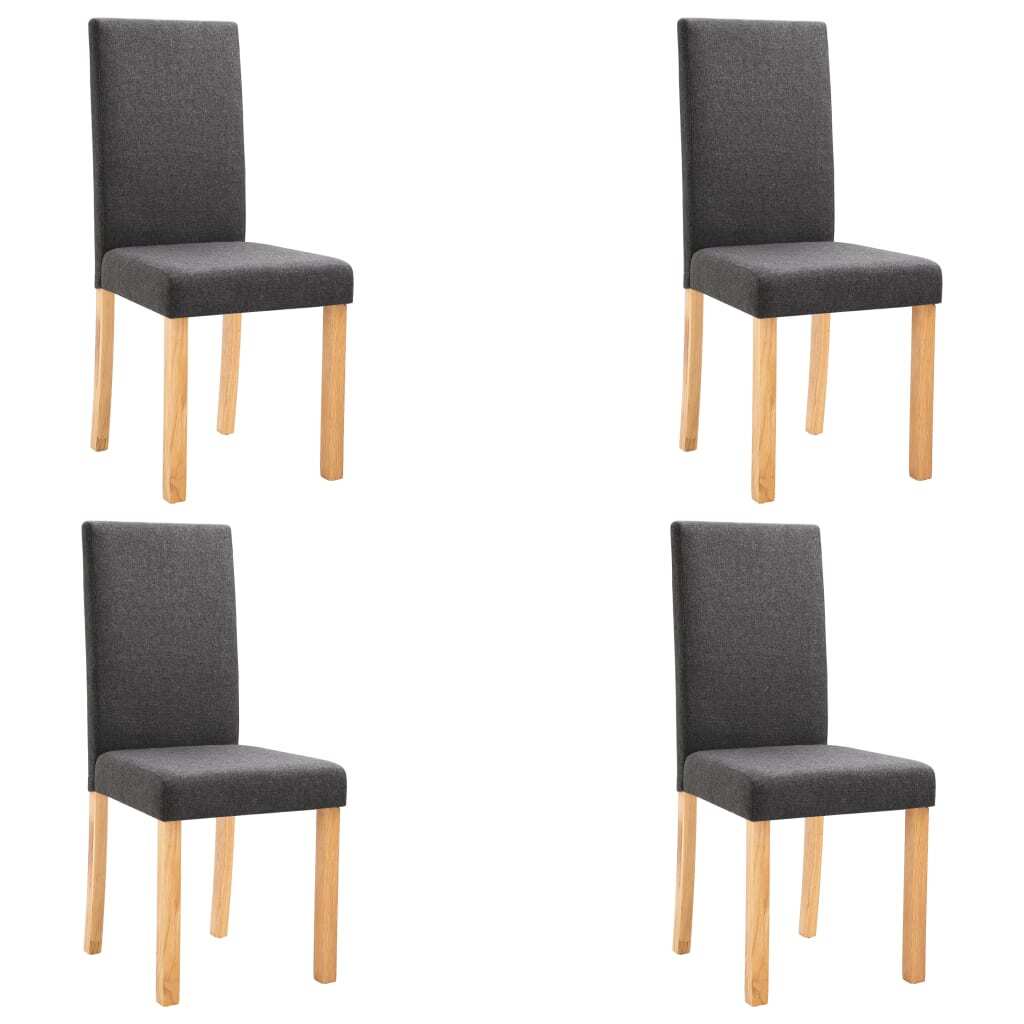 Dining Chairs 4 pcs Dark Gray Fabric
