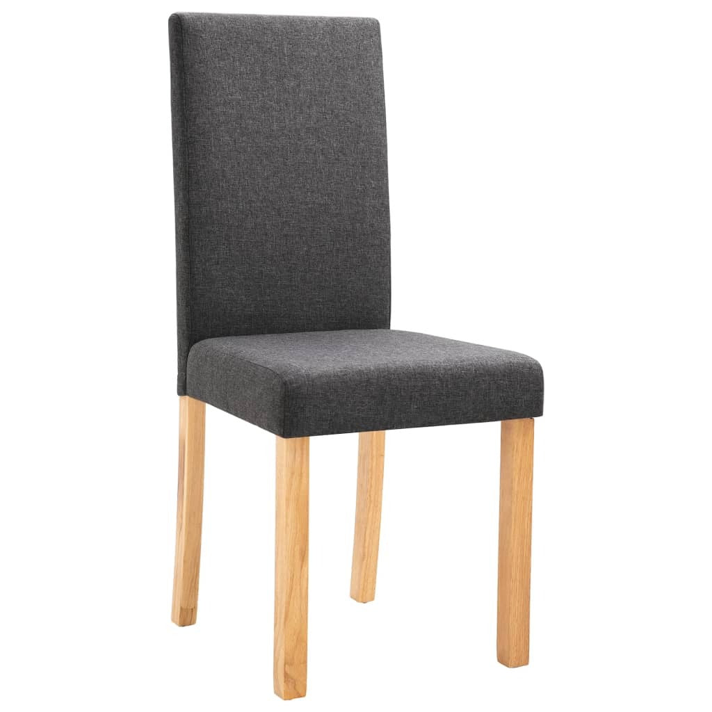 Dining Chairs 4 pcs Dark Gray Fabric