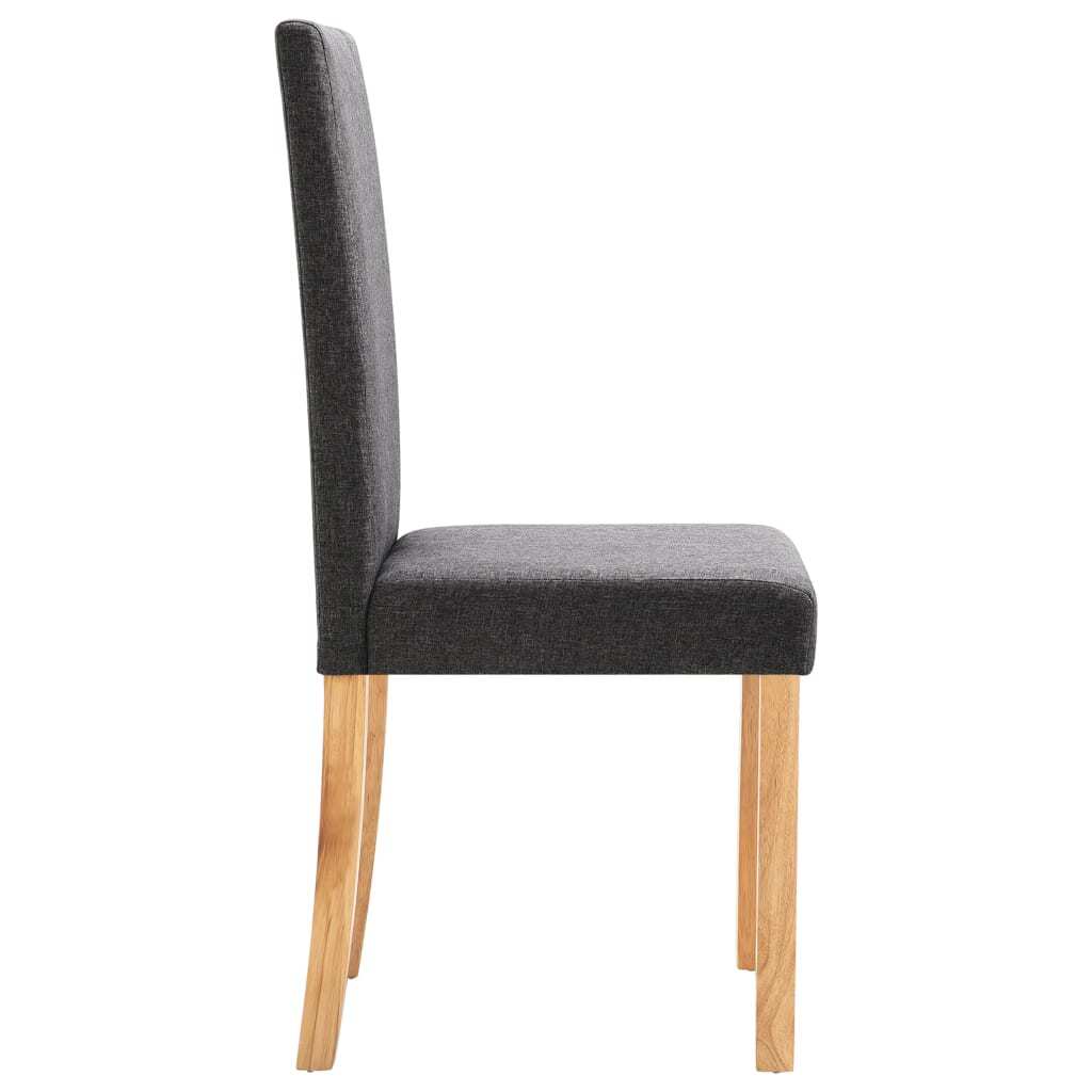 Dining Chairs 4 pcs Dark Gray Fabric