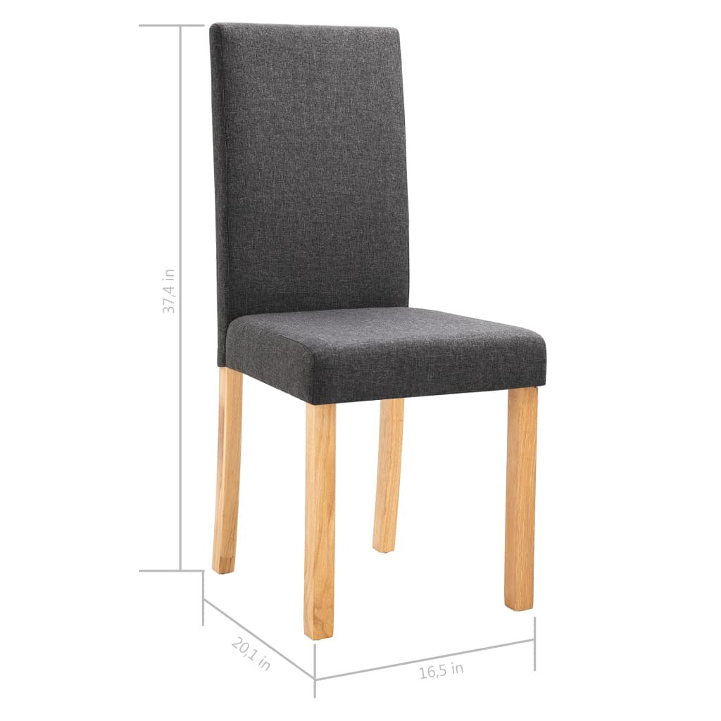 Dining Chairs 4 pcs Dark Gray Fabric