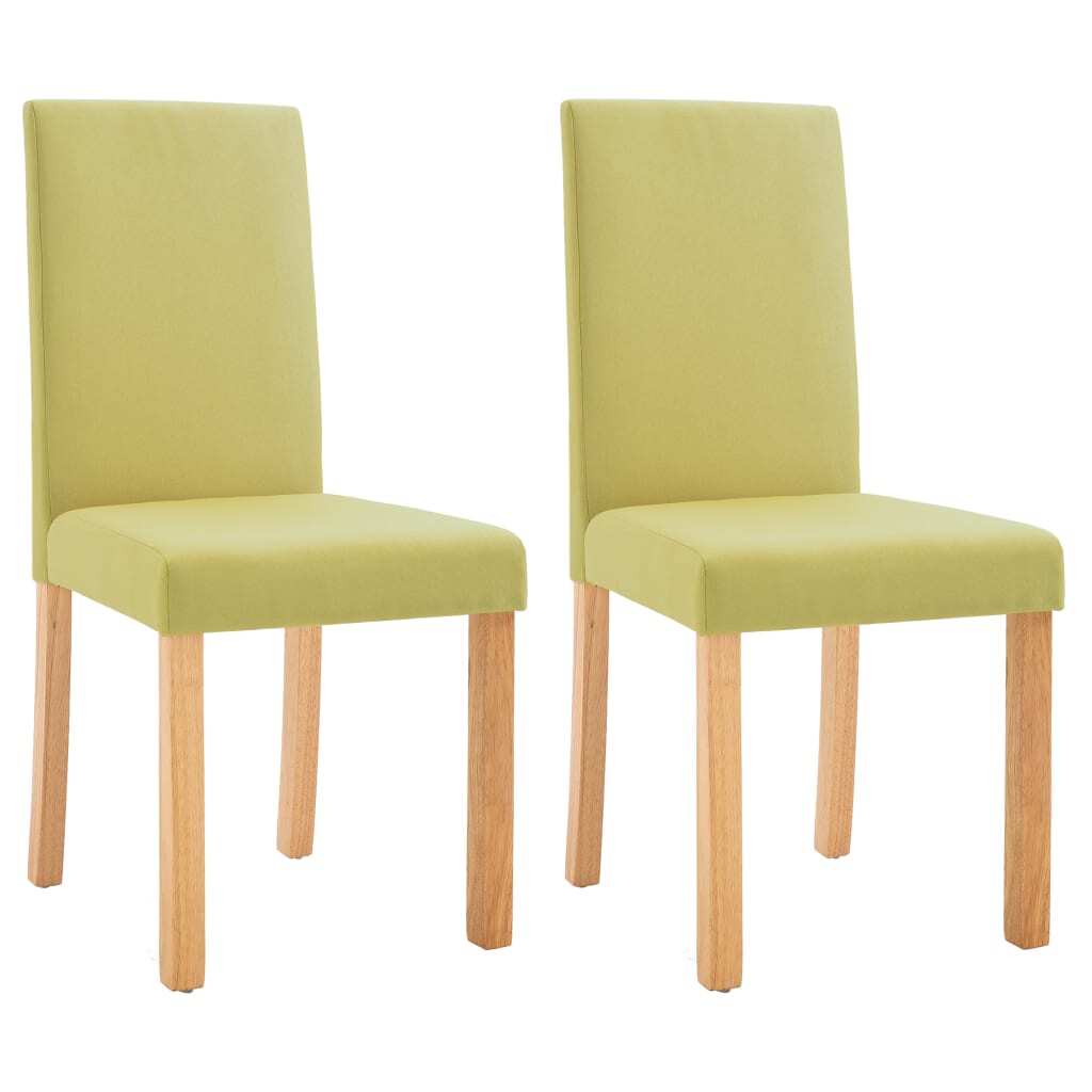 Dining Chairs 2 pcs Green Fabric