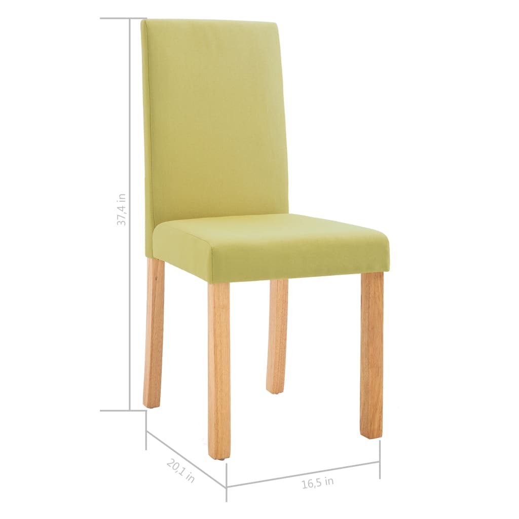 Dining Chairs 2 pcs Green Fabric