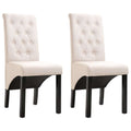 Dining Chairs 2 pcs Cream Fabric