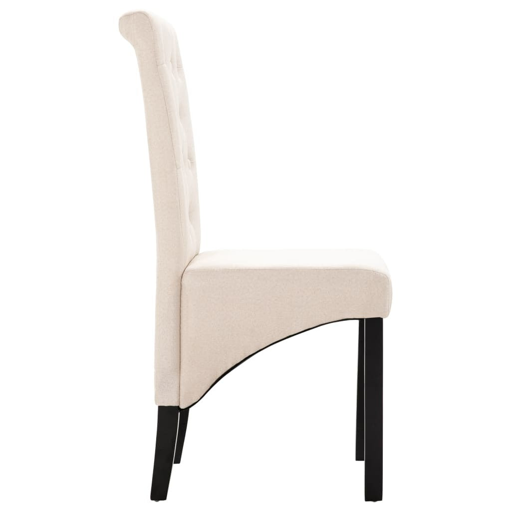 Dining Chairs 2 pcs Cream Fabric