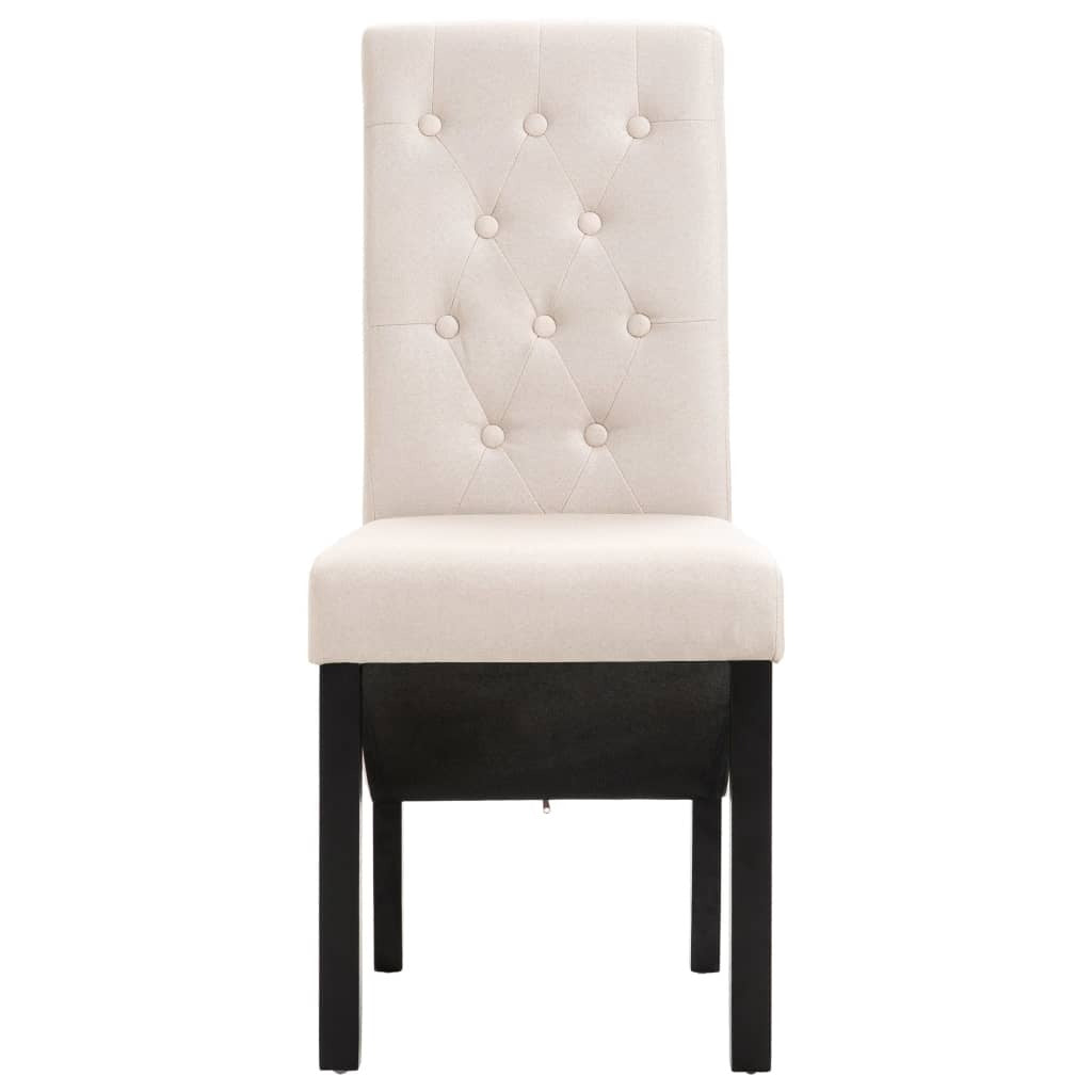 Dining Chairs 2 pcs Cream Fabric