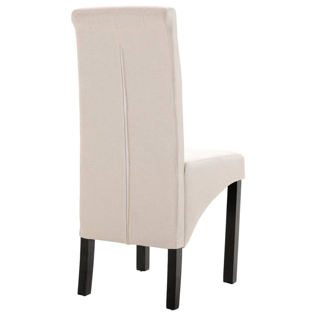 Dining Chairs 2 pcs Cream Fabric