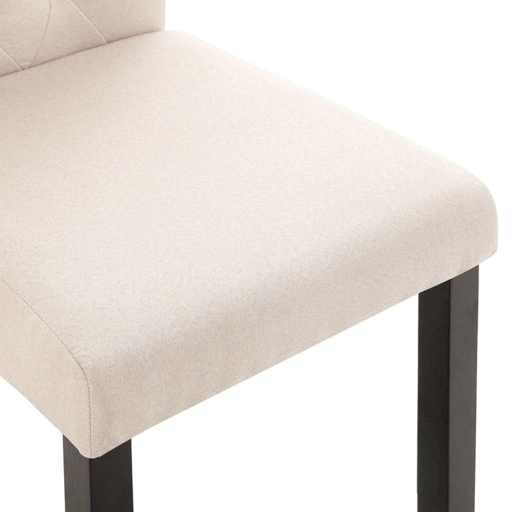 Dining Chairs 2 pcs Cream Fabric