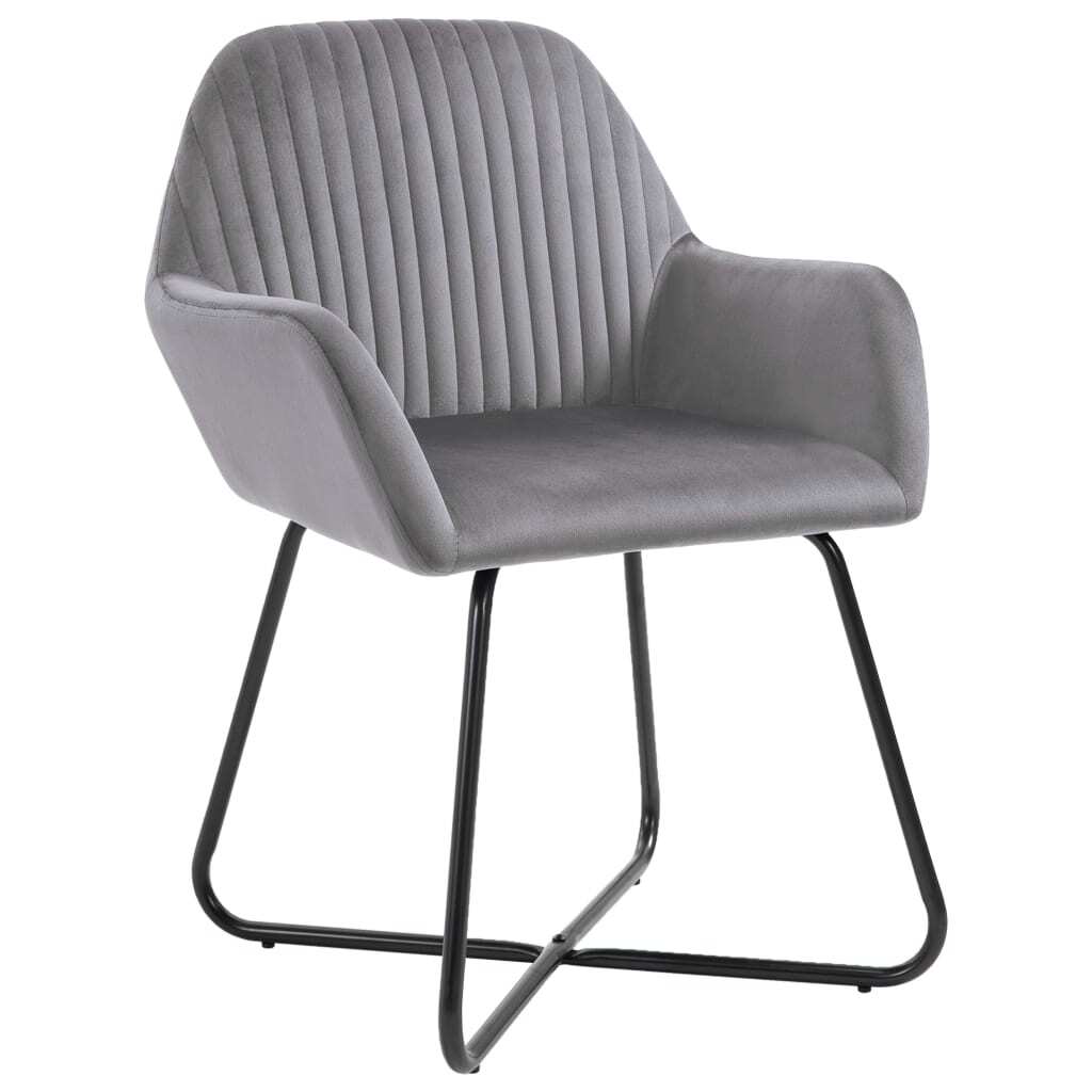 Dining Chairs 2 pcs Gray Velvet