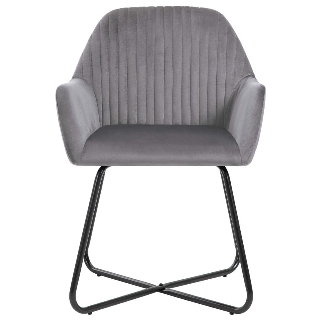 Dining Chairs 2 pcs Gray Velvet