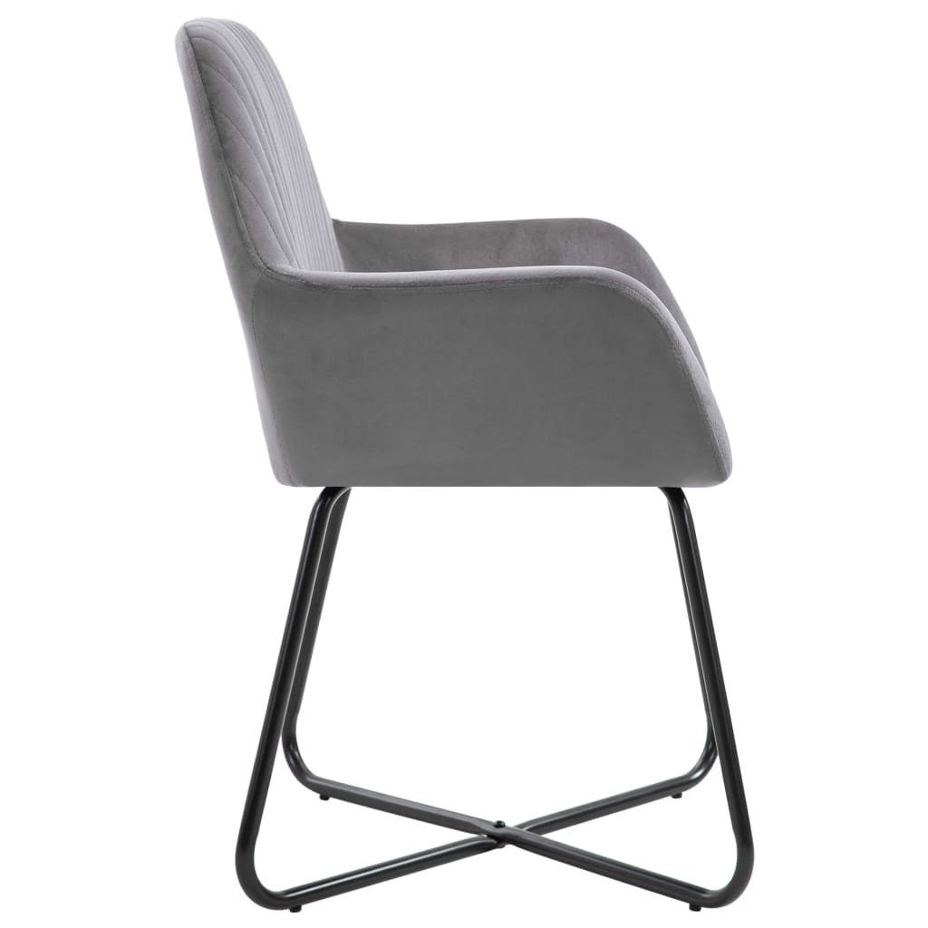 Dining Chairs 2 pcs Gray Velvet