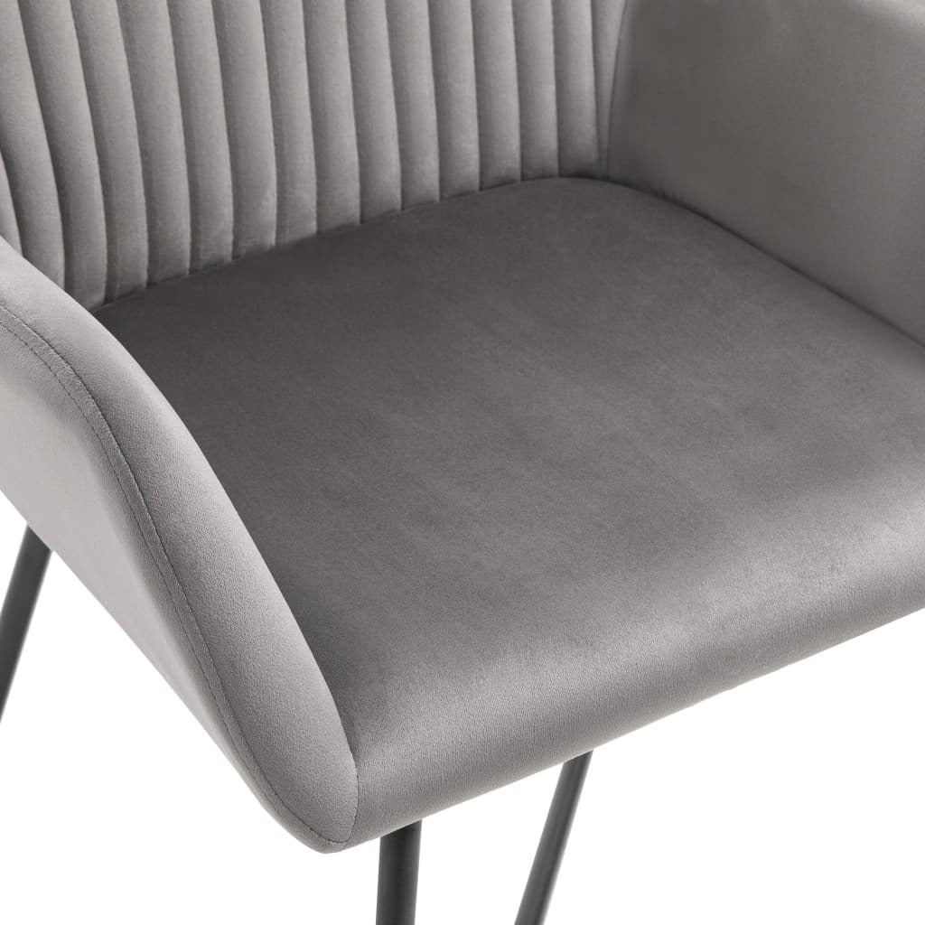 Dining Chairs 2 pcs Gray Velvet