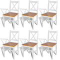 Dining Chairs 6 pcs White Pinewood