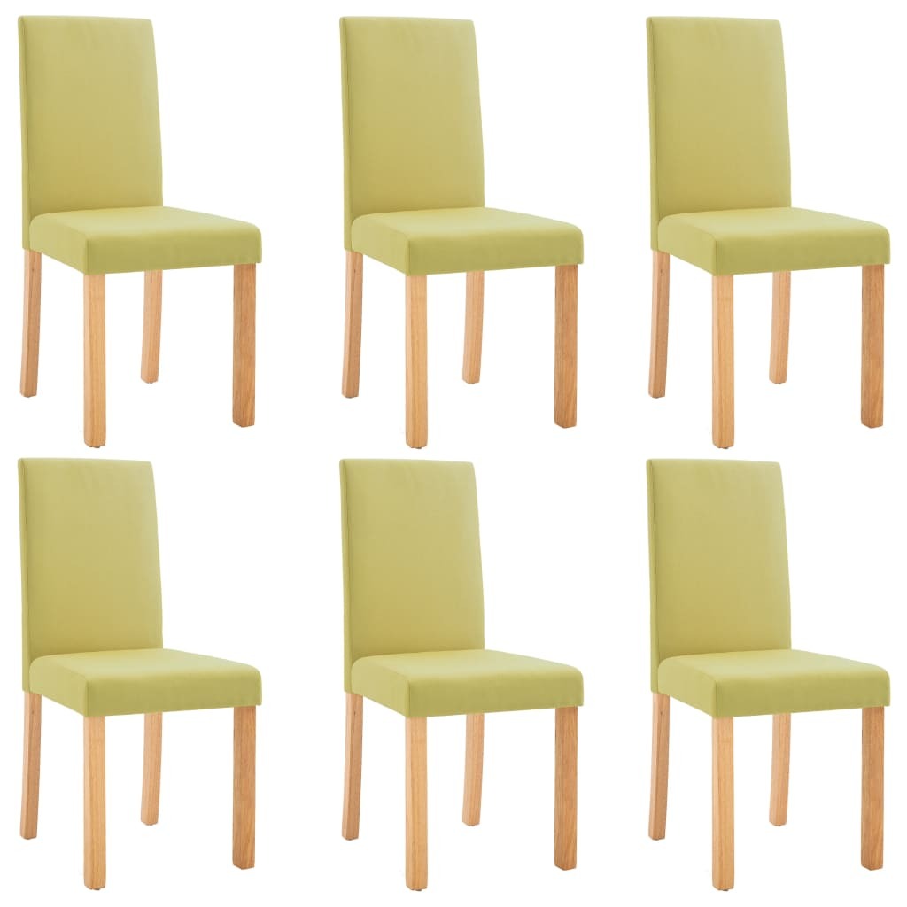 Dining Chairs 6 pcs Green Fabric