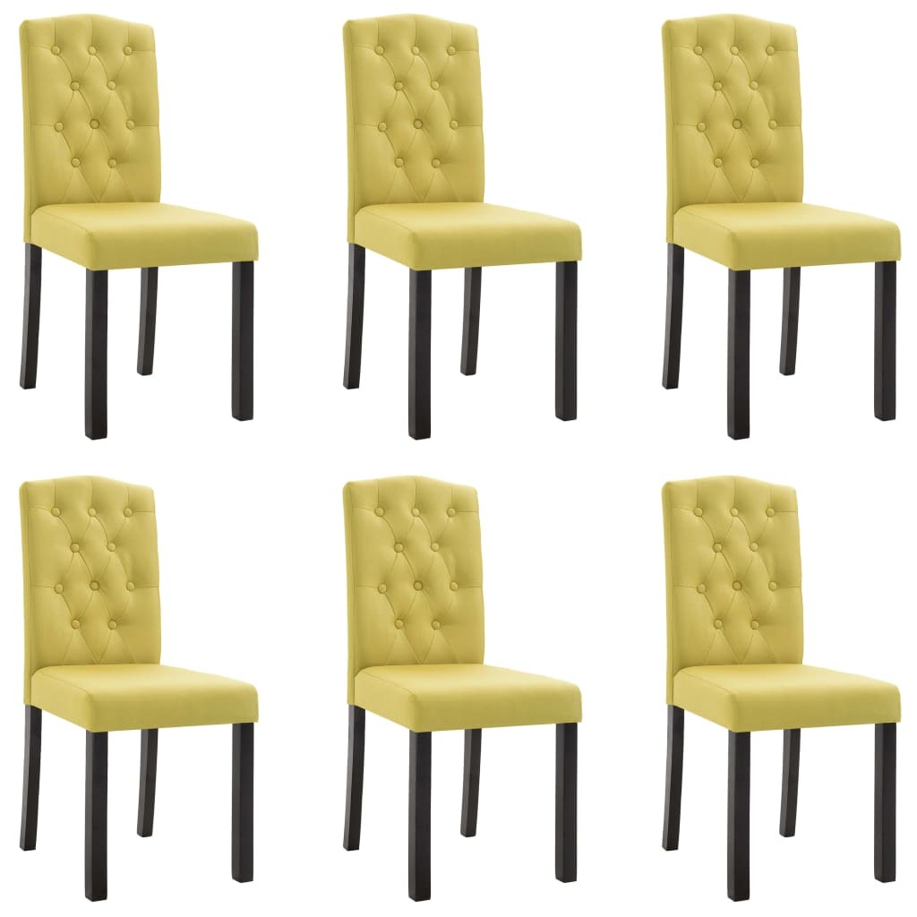 Dining Chairs 6 pcs Green Fabric