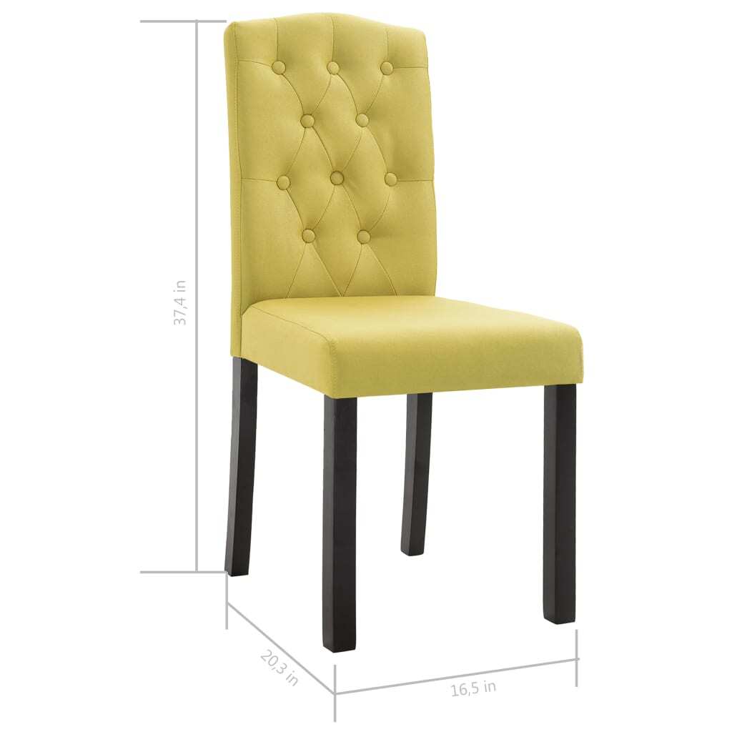 Dining Chairs 6 pcs Green Fabric