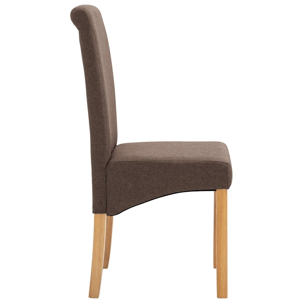 Dining Chairs 6 pcs Brown Fabric