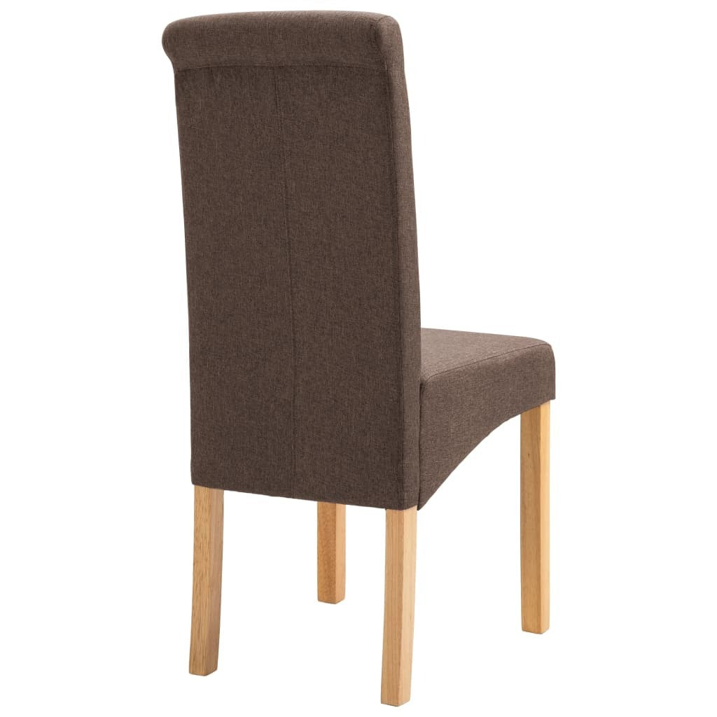 Dining Chairs 6 pcs Brown Fabric