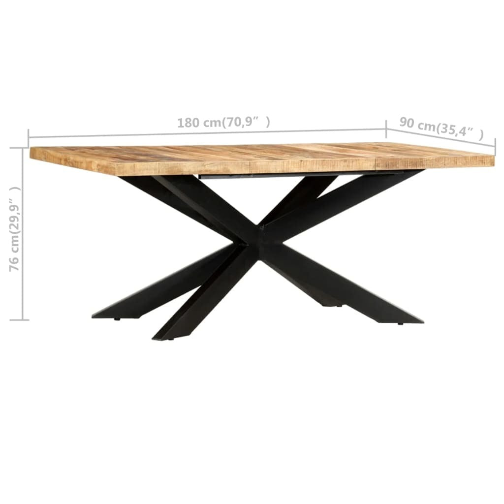Dining Table 70.9"x35.4"x29.9" Solid Rough Mango Wood