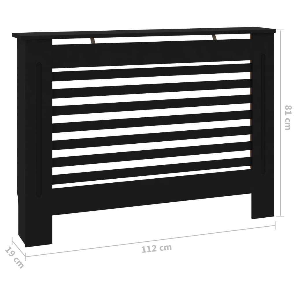 Radiator Cover Black 44.1"x7.5"x32.1" MDF