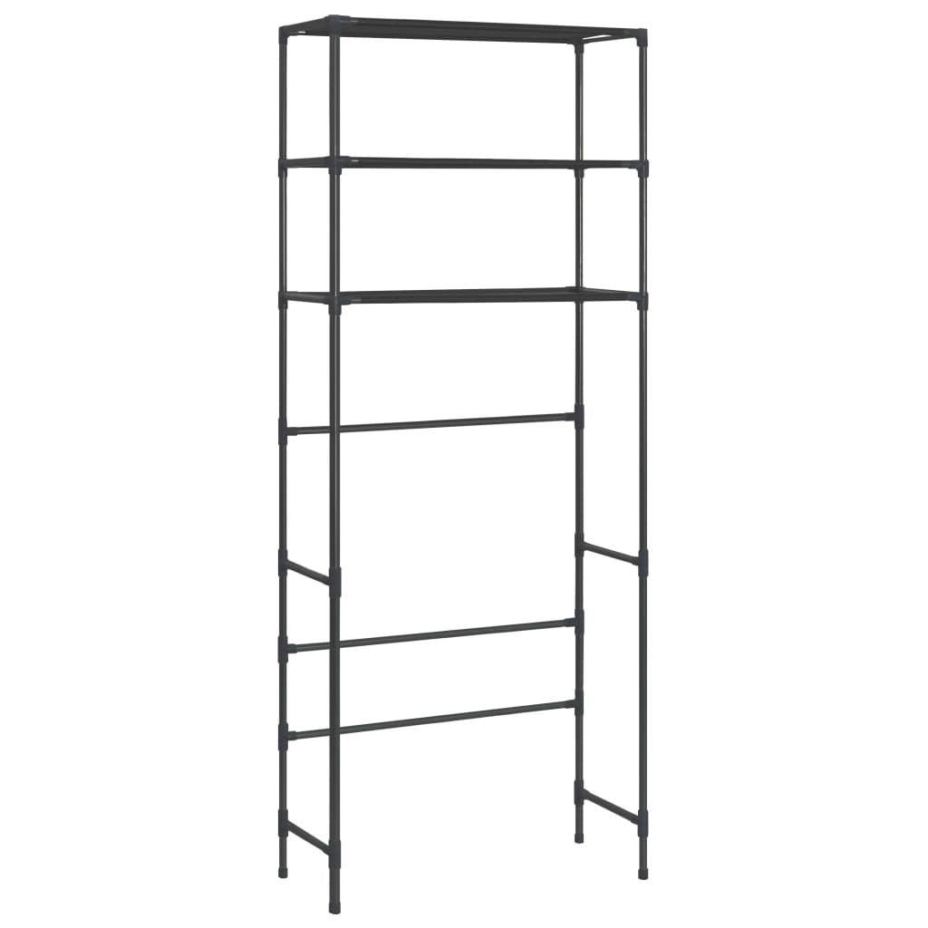 3-Tier Storage Rack over Laundry Machine Black 27.2"x11"x66.5