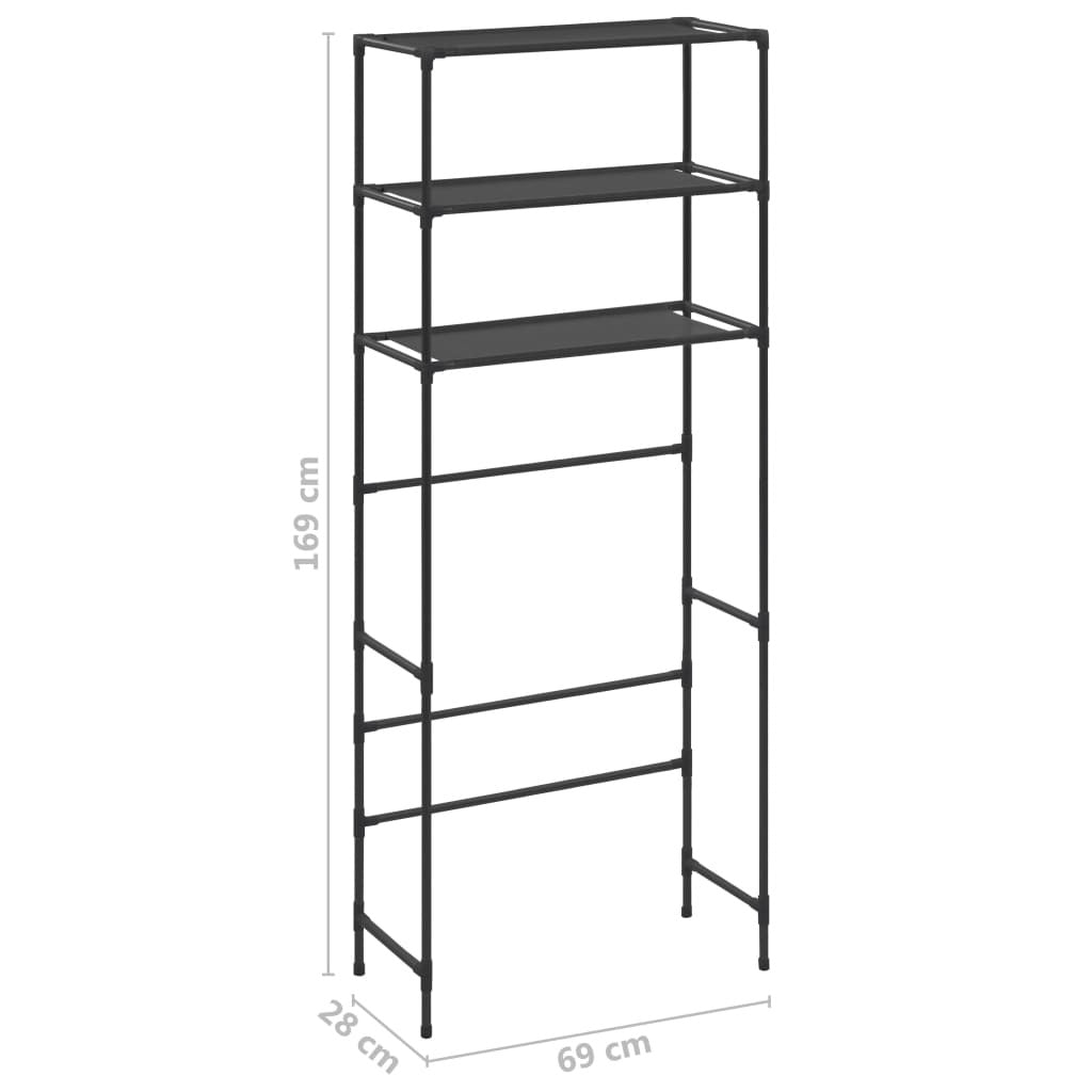 3-Tier Storage Rack over Laundry Machine Black 27.2"x11"x66.5