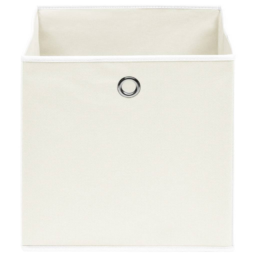 Storage Boxes 4 pcs White 12.6"x12.6"x12.6" Fabric