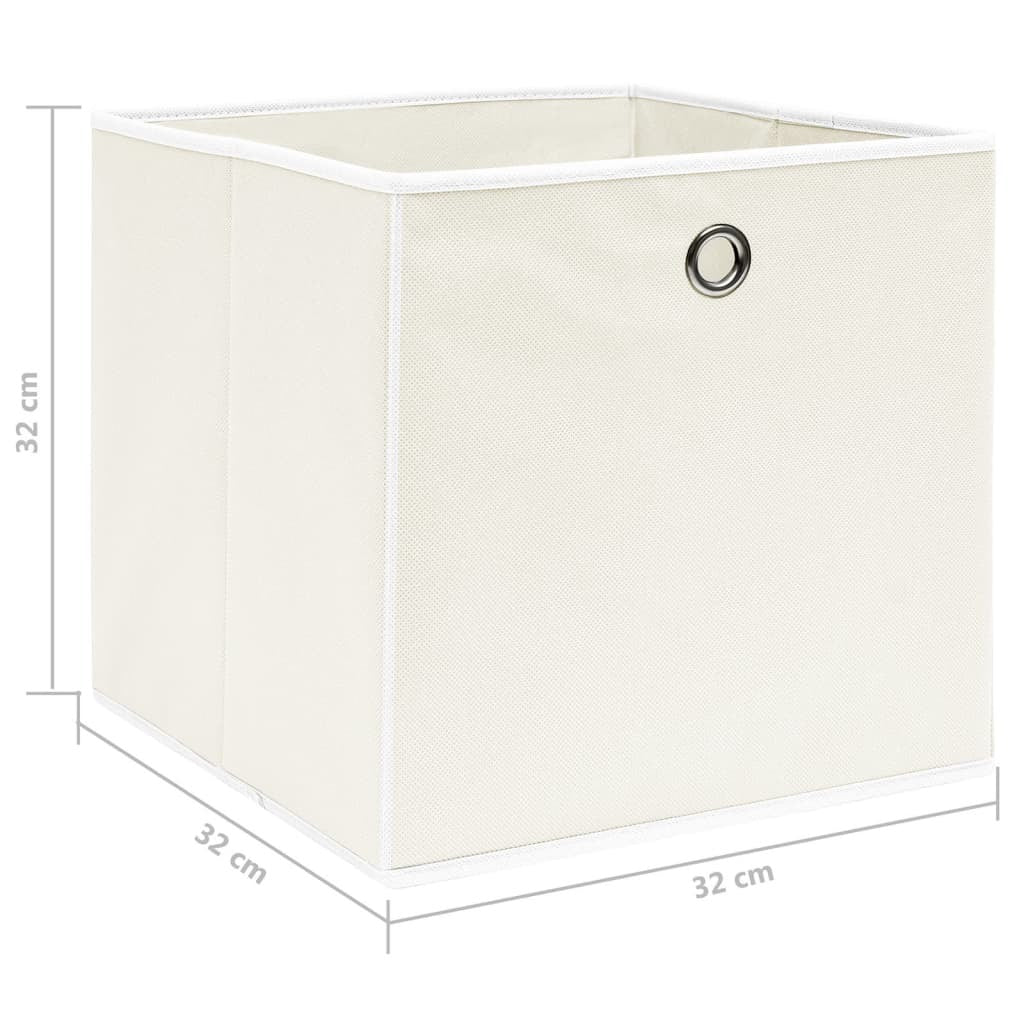 Storage Boxes 4 pcs White 12.6"x12.6"x12.6" Fabric