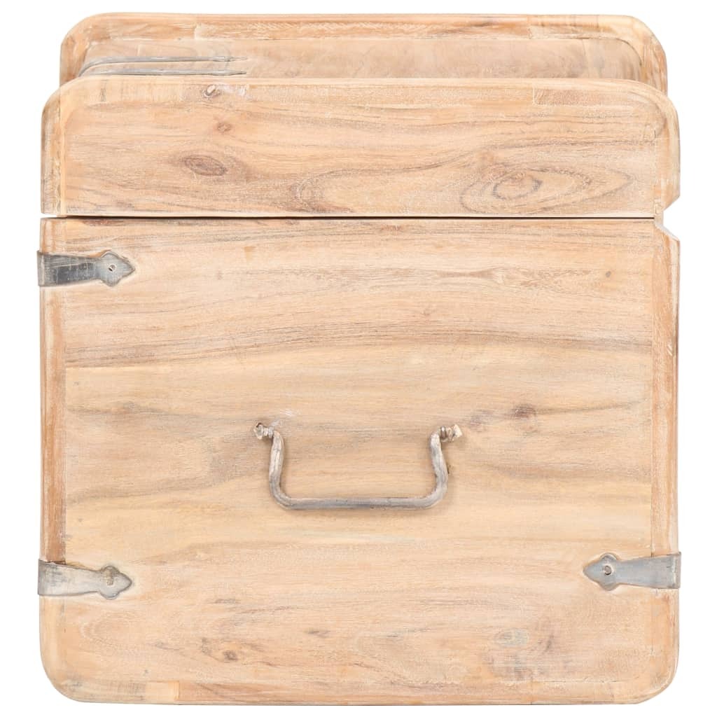 Chest 15.7"x15.7"x15.7" Solid Acacia Wood